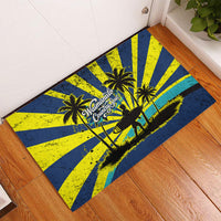 Waimanalo Oahu Hawaii Surfing Rubber Doormat Tropical Beach Retro Sunburst Surfboard TS04 - Polynesian Pride