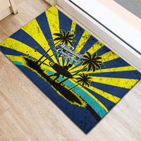 Waimanalo Oahu Hawaii Surfing Rubber Doormat Tropical Beach Retro Sunburst Surfboard TS04 - Polynesian Pride