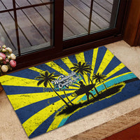 Waimanalo Oahu Hawaii Surfing Rubber Doormat Tropical Beach Retro Sunburst Surfboard TS04 - Polynesian Pride