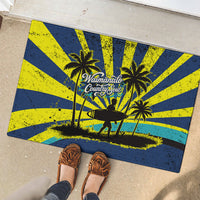 Waimanalo Oahu Hawaii Surfing Rubber Doormat Tropical Beach Retro Sunburst Surfboard TS04 - Polynesian Pride