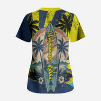 Waimanalo Oahu Hawaii Surfing Scrub Top Tropical Beach Retro Sunburst Surfboard TS04 - Polynesian Pride