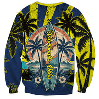 Waimanalo Oahu Hawaii Surfing Sweatshirt Tropical Beach Retro Sunburst Surfboard TS04 - Polynesian Pride