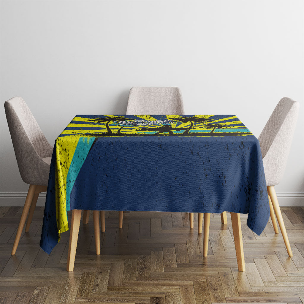 Waimanalo Oahu Hawaii Surfing Tablecloth Tropical Beach Retro Sunburst Surfboard TS04 - Polynesian Pride