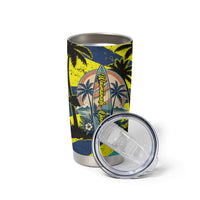 Waimanalo Oahu Hawaii Surfing Tumbler Cup Tropical Beach Retro Sunburst Surfboard TS04 - Polynesian Pride