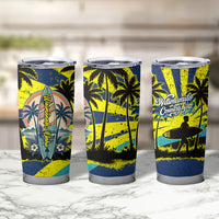 Waimanalo Oahu Hawaii Surfing Tumbler Cup Tropical Beach Retro Sunburst Surfboard TS04 - Polynesian Pride