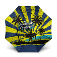 Waimanalo Oahu Hawaii Surfing Umbrella Tropical Beach Retro Sunburst Surfboard TS04 One Size Folded 11.42 inch Opened Diameter 37.4 inch Yellow Blue - Polynesian Pride