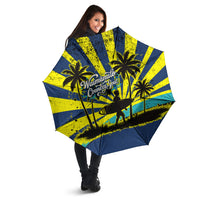 Waimanalo Oahu Hawaii Surfing Umbrella Tropical Beach Retro Sunburst Surfboard TS04 - Polynesian Pride