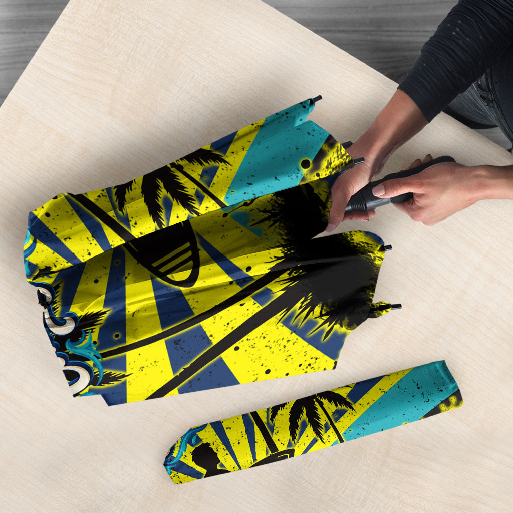 Waimanalo Oahu Hawaii Surfing Umbrella Tropical Beach Retro Sunburst Surfboard TS04 - Polynesian Pride