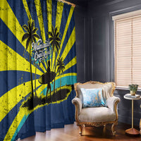 Waimanalo Oahu Hawaii Surfing Window Curtain Tropical Beach Retro Sunburst Surfboard TS04 - Polynesian Pride