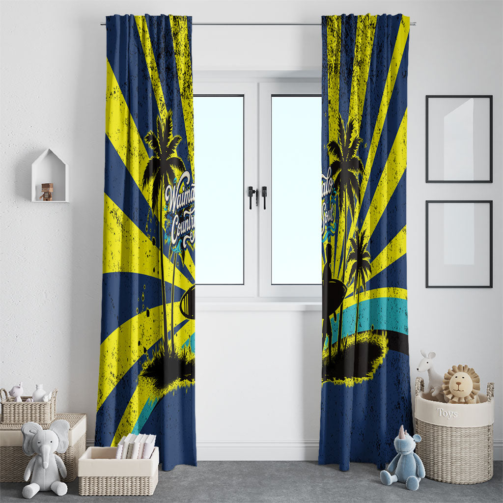 Waimanalo Oahu Hawaii Surfing Window Curtain Tropical Beach Retro Sunburst Surfboard TS04 - Polynesian Pride