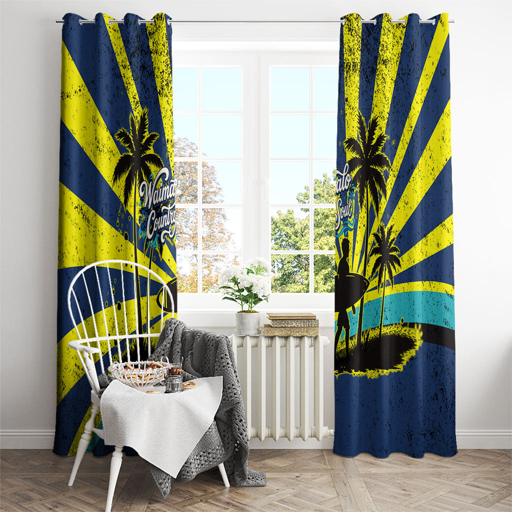 Waimanalo Oahu Hawaii Surfing Window Curtain Tropical Beach Retro Sunburst Surfboard TS04 - Polynesian Pride