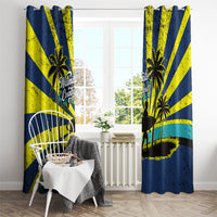 Waimanalo Oahu Hawaii Surfing Window Curtain Tropical Beach Retro Sunburst Surfboard TS04 - Polynesian Pride