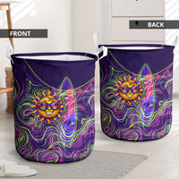 Waimanalo Hawaii Sun Rabbit Laundry Basket Psychedelic Trippy Neon Swirl Graphic TS04 - Polynesian Pride