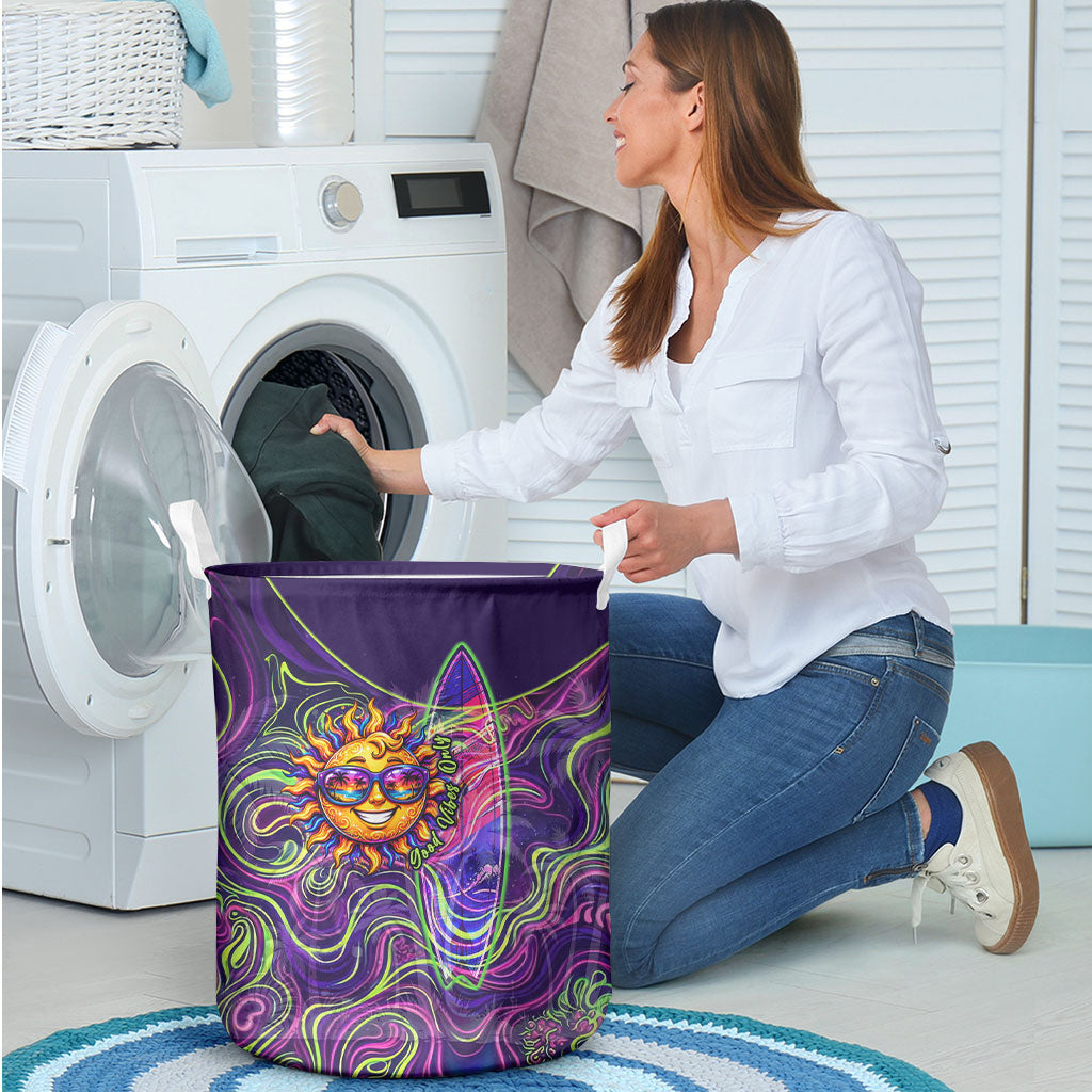 Waimanalo Hawaii Sun Rabbit Laundry Basket Psychedelic Trippy Neon Swirl Graphic TS04 - Polynesian Pride