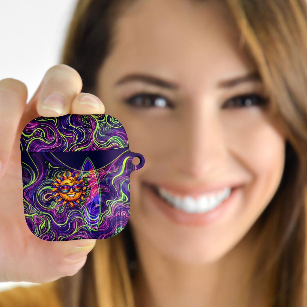 Waimanalo Hawaii Sun Rabbit AirPods Case Psychedelic Trippy Neon Swirl Graphic TS04 - Polynesian Pride