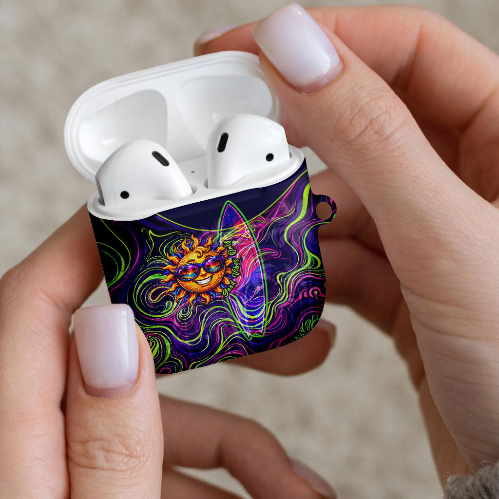Waimanalo Hawaii Sun Rabbit AirPods Case Psychedelic Trippy Neon Swirl Graphic TS04 - Polynesian Pride