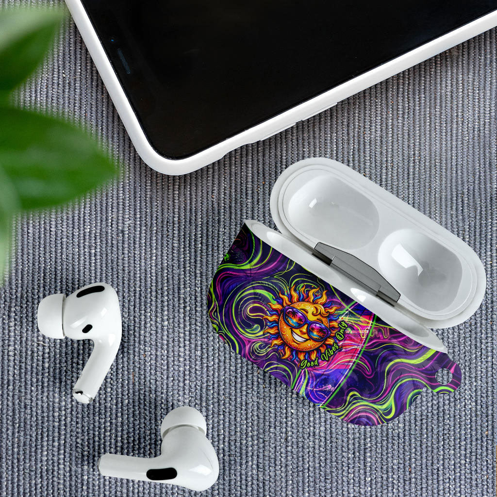Waimanalo Hawaii Sun Rabbit AirPods Case Psychedelic Trippy Neon Swirl Graphic TS04 - Polynesian Pride