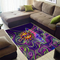 Waimanalo Hawaii Sun Rabbit Area Rug Psychedelic Trippy Neon Swirl Graphic TS04 - Polynesian Pride