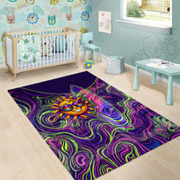 Waimanalo Hawaii Sun Rabbit Area Rug Psychedelic Trippy Neon Swirl Graphic TS04 - Polynesian Pride