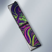 Waimanalo Hawaii Sun Rabbit Auto Sun Shade Psychedelic Trippy Neon Swirl Graphic TS04 - Polynesian Pride