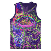 Waimanalo Hawaii Sun Rabbit Basketball Jersey Psychedelic Trippy Neon Swirl Graphic TS04 - Polynesian Pride