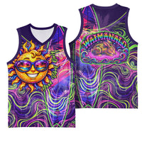 Waimanalo Hawaii Sun Rabbit Basketball Jersey Psychedelic Trippy Neon Swirl Graphic TS04 - Polynesian Pride
