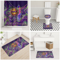 Waimanalo Hawaii Sun Rabbit Bathroom Set Psychedelic Trippy Neon Swirl Graphic TS04 - Polynesian Pride