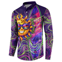 Waimanalo Hawaii Sun Rabbit Button Sweatshirt Psychedelic Trippy Neon Swirl Graphic TS04 - Polynesian Pride