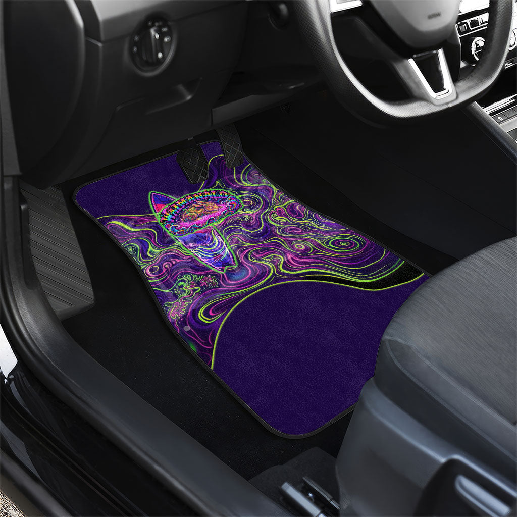 Waimanalo Hawaii Sun Rabbit Car Mats Psychedelic Trippy Neon Swirl Graphic TS04 - Polynesian Pride