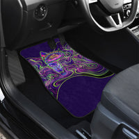 Waimanalo Hawaii Sun Rabbit Car Mats Psychedelic Trippy Neon Swirl Graphic TS04 - Polynesian Pride