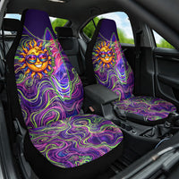 Waimanalo Hawaii Sun Rabbit Car Seat Cover Psychedelic Trippy Neon Swirl Graphic TS04 One Size Purple Green - Polynesian Pride