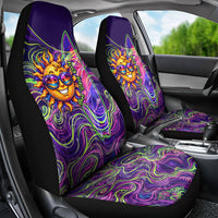 Waimanalo Hawaii Sun Rabbit Car Seat Cover Psychedelic Trippy Neon Swirl Graphic TS04 - Polynesian Pride