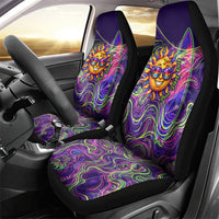 Waimanalo Hawaii Sun Rabbit Car Seat Cover Psychedelic Trippy Neon Swirl Graphic TS04 - Polynesian Pride