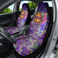 Waimanalo Hawaii Sun Rabbit Car Seat Cover Psychedelic Trippy Neon Swirl Graphic TS04 - Polynesian Pride