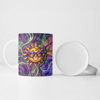 Waimanalo Hawaii Sun Rabbit Ceramic Mug Psychedelic Trippy Neon Swirl Graphic TS04 - Polynesian Pride