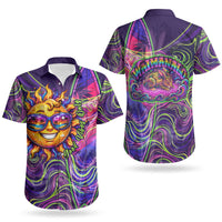 Waimanalo Hawaii Sun Rabbit Couples Matching Summer Maxi Dress and Hawaiian Shirt Psychedelic Trippy Neon Swirl Graphic TS04 - Polynesian Pride