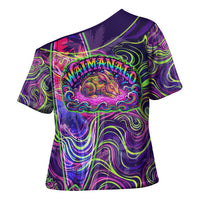 Waimanalo Hawaii Sun Rabbit Cross Shoulder Shirt Psychedelic Trippy Neon Swirl Graphic TS04 - Polynesian Pride