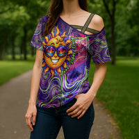 Waimanalo Hawaii Sun Rabbit Cross Shoulder Shirt Psychedelic Trippy Neon Swirl Graphic TS04 - Polynesian Pride