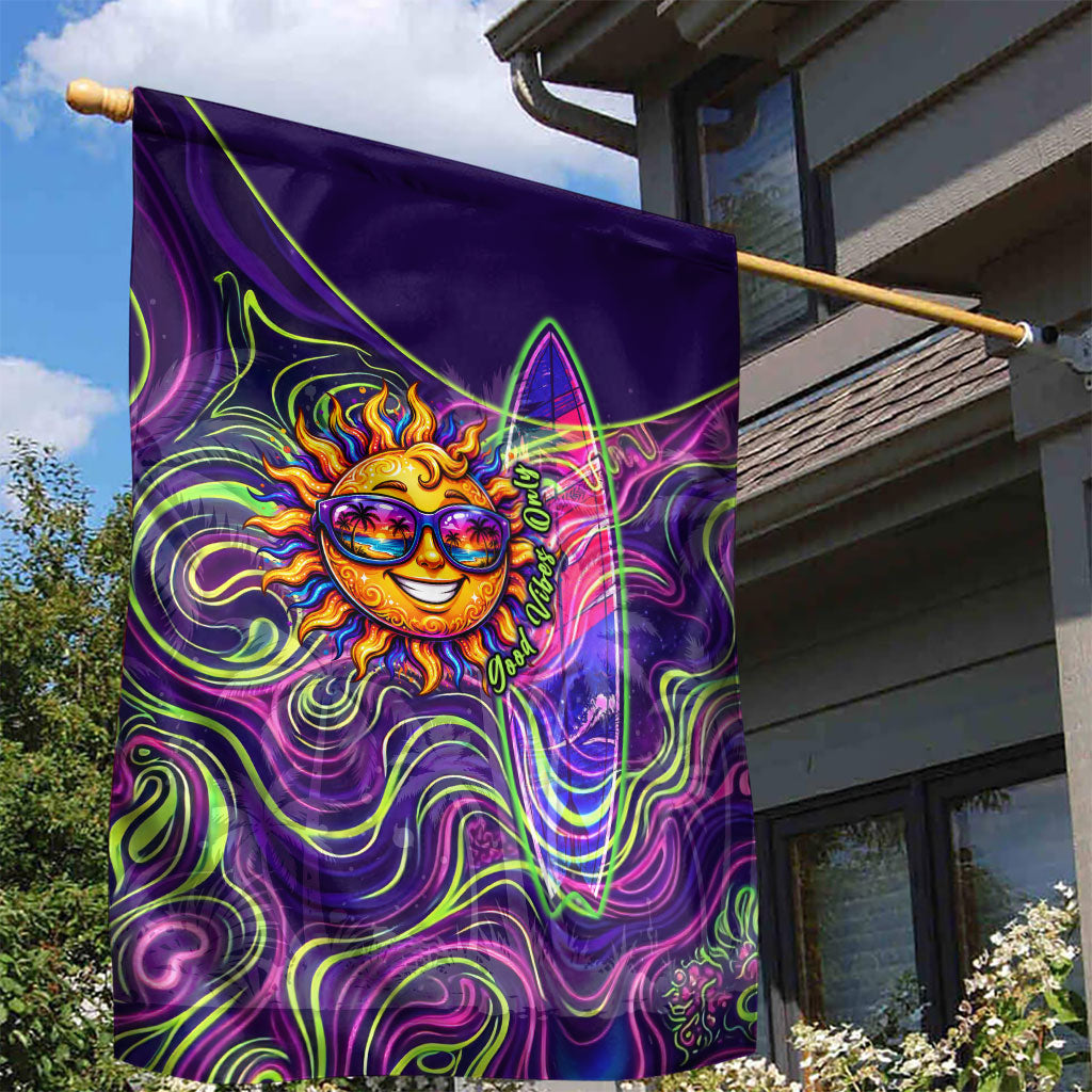 Waimanalo Hawaii Sun Rabbit Garden Flag Psychedelic Trippy Neon Swirl Graphic TS04 - Polynesian Pride