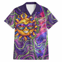 Waimanalo Hawaii Sun Rabbit Hawaiian Shirt Psychedelic Trippy Neon Swirl Graphic TS04 Purple Green - Polynesian Pride