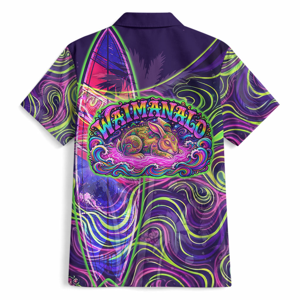 Waimanalo Hawaii Sun Rabbit Hawaiian Shirt Psychedelic Trippy Neon Swirl Graphic TS04 - Polynesian Pride