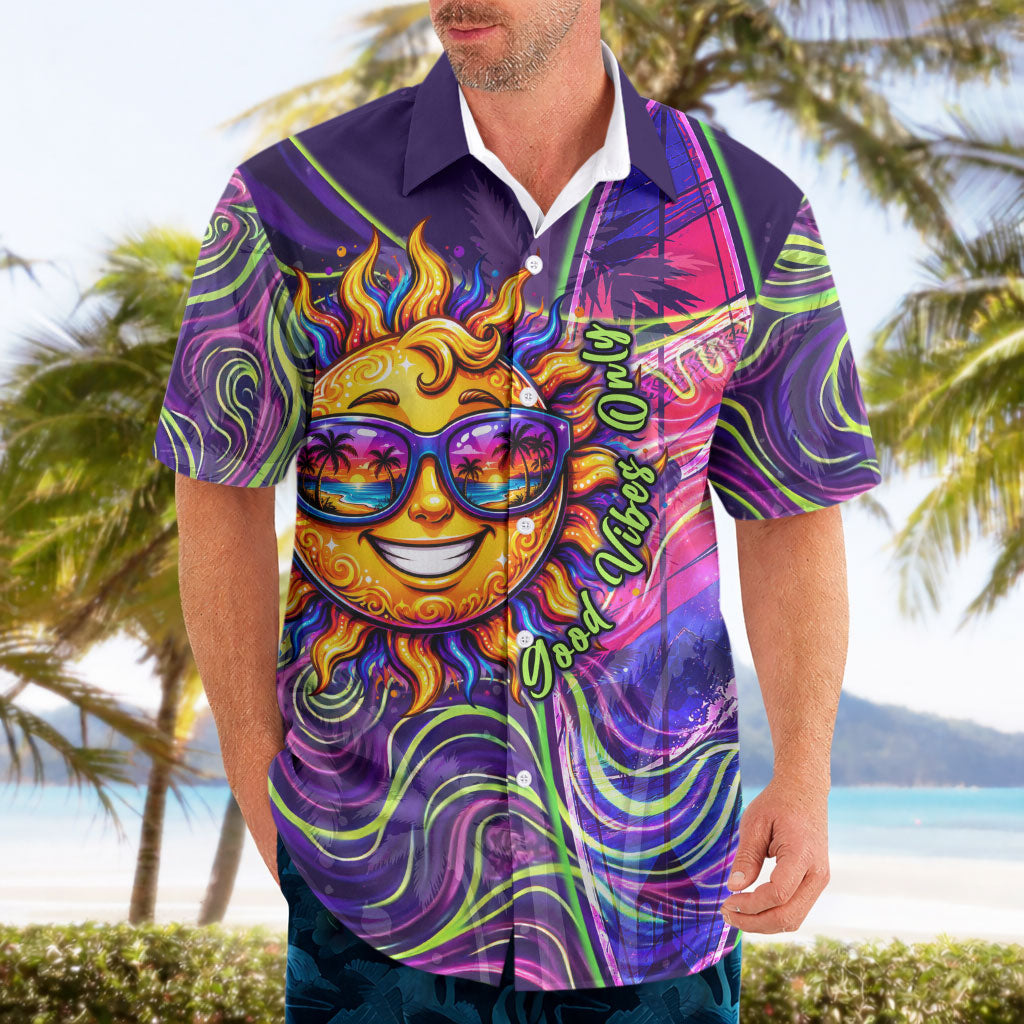 Waimanalo Hawaii Sun Rabbit Hawaiian Shirt Psychedelic Trippy Neon Swirl Graphic TS04 - Polynesian Pride