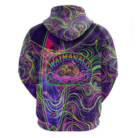 Waimanalo Hawaii Sun Rabbit Hoodie Psychedelic Trippy Neon Swirl Graphic TS04 - Polynesian Pride
