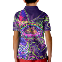 Waimanalo Hawaii Sun Rabbit Kid Polo Shirt Psychedelic Trippy Neon Swirl Graphic TS04 - Polynesian Pride