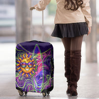 Waimanalo Hawaii Sun Rabbit Luggage Cover Psychedelic Trippy Neon Swirl Graphic TS04 - Polynesian Pride