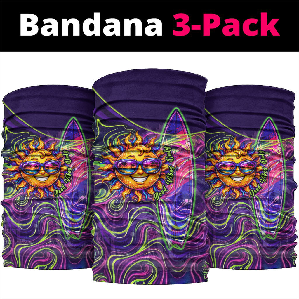 Waimanalo Hawaii Sun Rabbit Neck Gaiter Psychedelic Trippy Neon Swirl Graphic TS04 package One Size: 25*50cm Purple Green - Polynesian Pride
