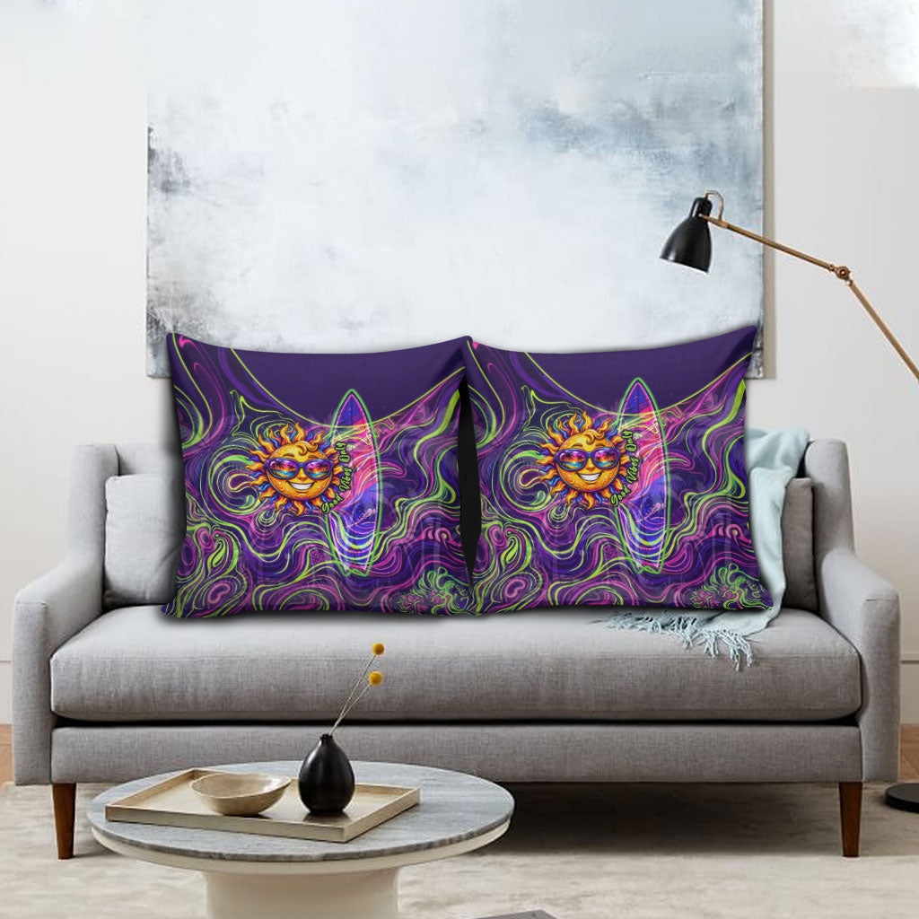 Waimanalo Hawaii Sun Rabbit Pillow Cover Psychedelic Trippy Neon Swirl Graphic TS04 - Polynesian Pride