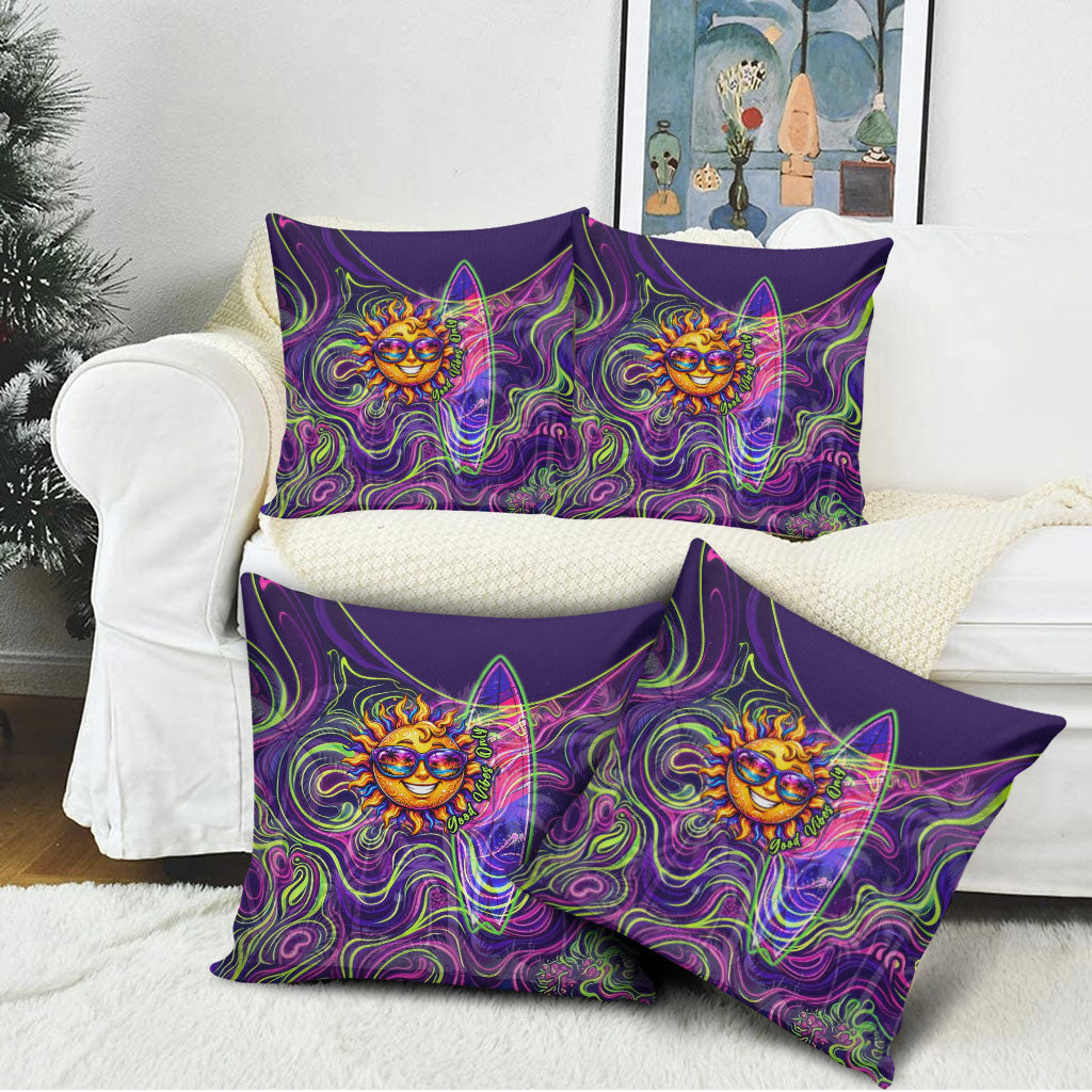 Waimanalo Hawaii Sun Rabbit Pillow Cover Psychedelic Trippy Neon Swirl Graphic TS04 - Polynesian Pride
