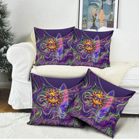 Waimanalo Hawaii Sun Rabbit Pillow Cover Psychedelic Trippy Neon Swirl Graphic TS04 - Polynesian Pride