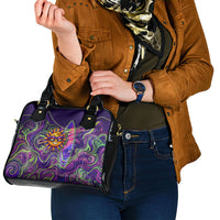Waimanalo Hawaii Sun Rabbit Shoulder Handbag Psychedelic Trippy Neon Swirl Graphic TS04 - Polynesian Pride